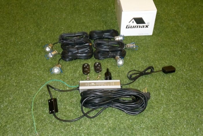 Gumax® Led - Beleuchtung mit 6 Spots, dimmbar mit 2 Fernbedienungen