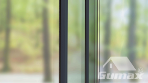 Gumax® Glasschiebewand mit einer Höhe von 2400mm Keine Türgriffe / Keine Zugluftstopper / Zierstreifen / U-Profile