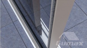 Gumax® Glasschiebewand mit einer Höhe von 2000mm Türgriffe / Zugluftstopper / Zierstreifen / U-Profile